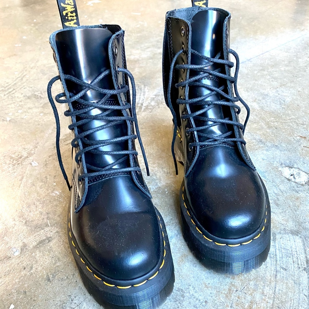 Dr. Martens Jadon Platform Black Leather Boots